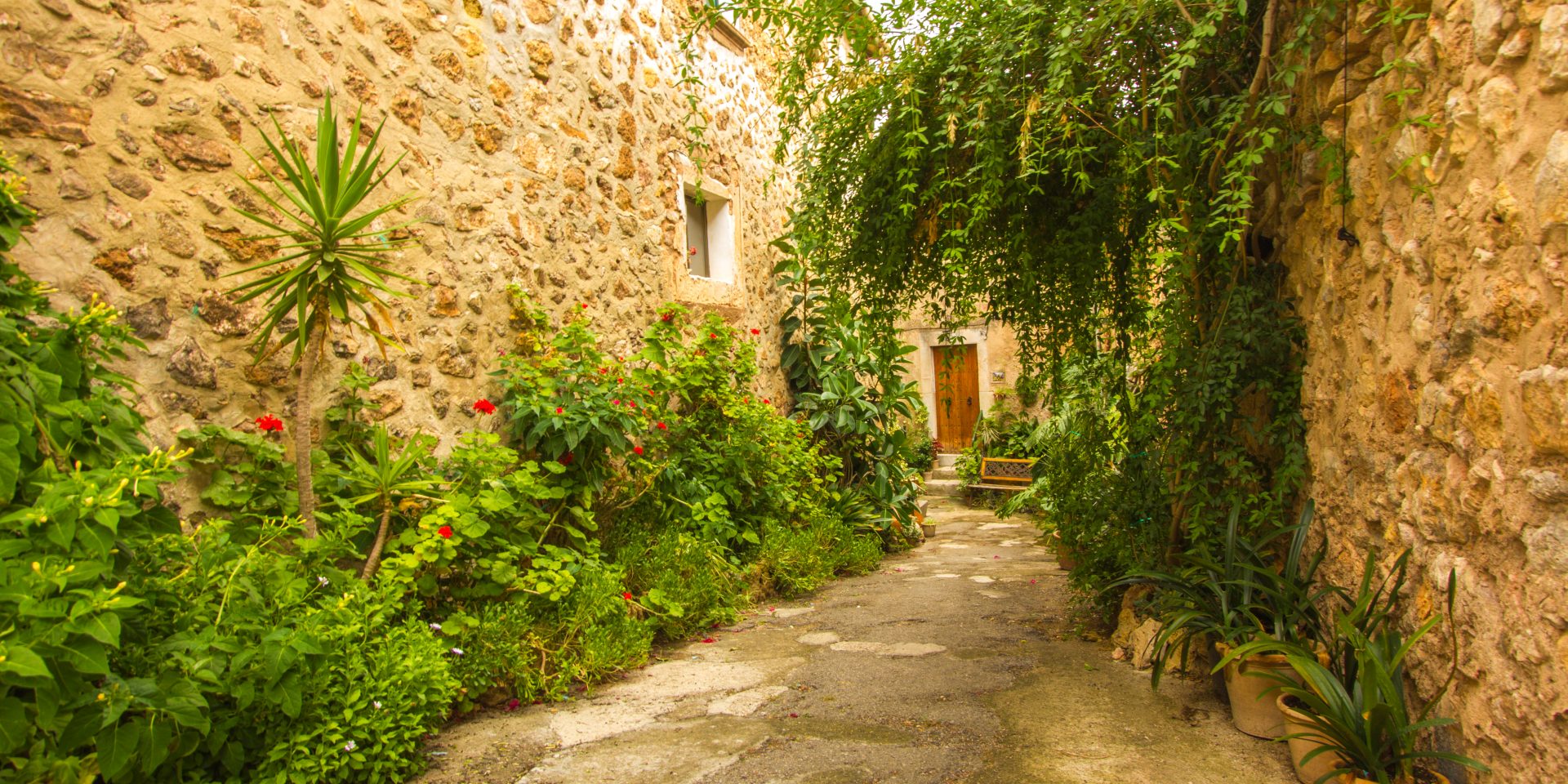 Valldemosa Mallorca Village Mediterranean Old Street Mallorca Traditional Street in Spain View